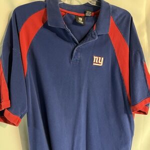 NY Giants Shirt Mens‎ 3XT Blue Logo NFL Team Apparel Big Polo Red Trim Football